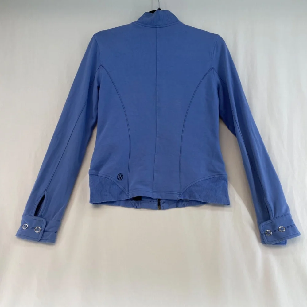 Lululemon Zip Sweater Blue Snap Women 8 VINTAGE - Picture 8 of 16